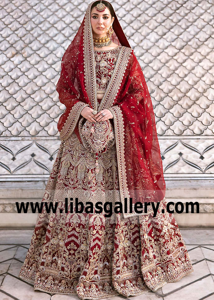 Deep Red Lily Bridal Lehenga Choli