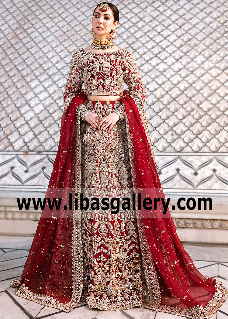 Deep Red Lily Bridal Lehenga Choli