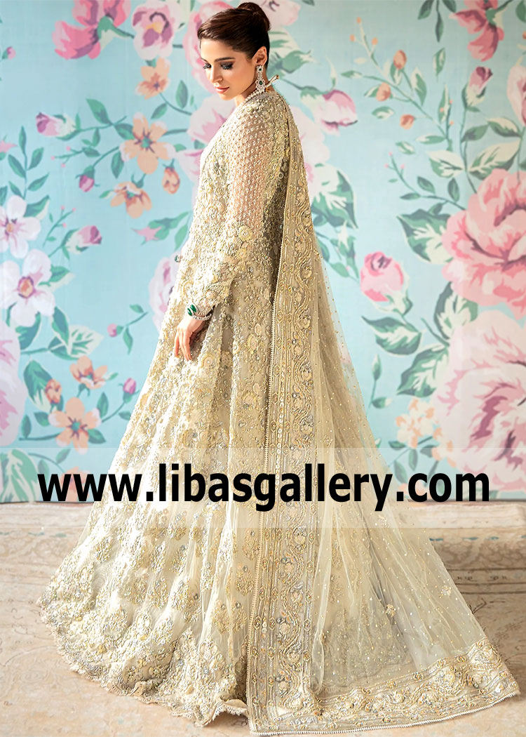 Ivory White Lily Wedding Dress for Walima or Reception