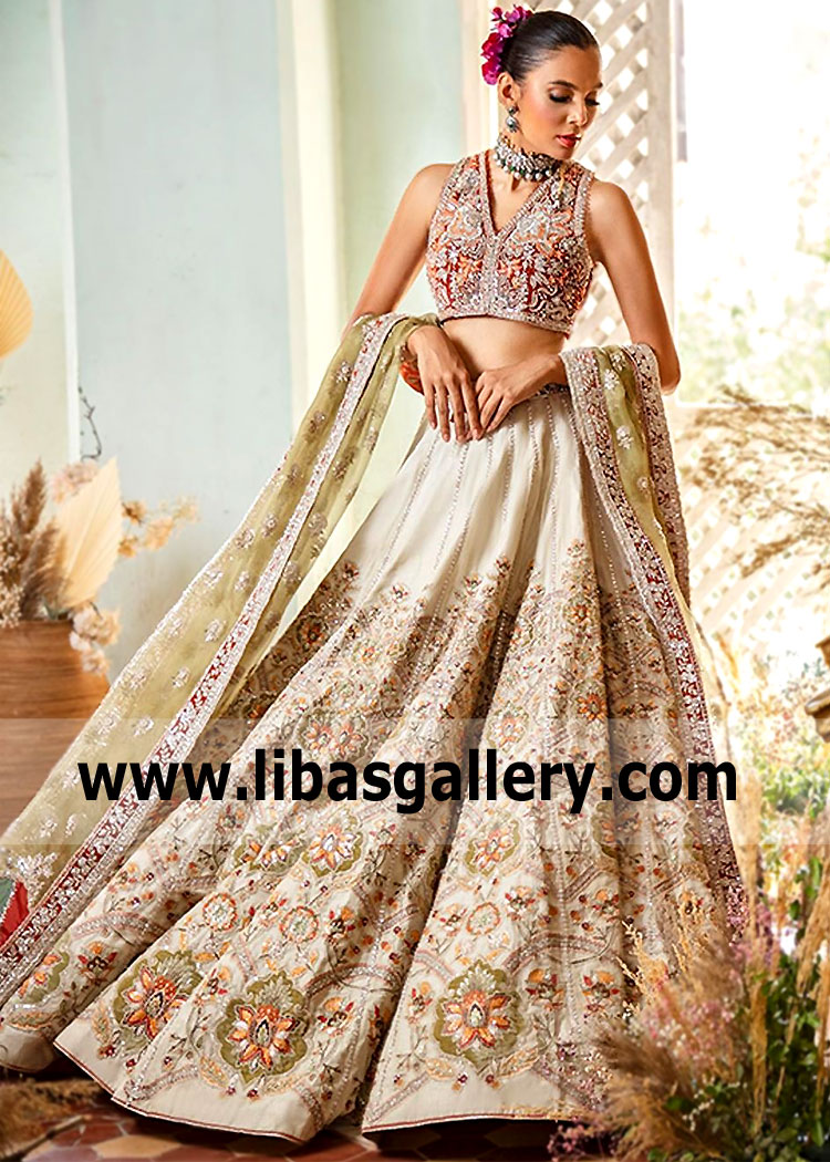 Pakistani Bridal Lehenga Choli Newcastle London UK Traditional Bridal Lehenga Dresses Wedding Collection