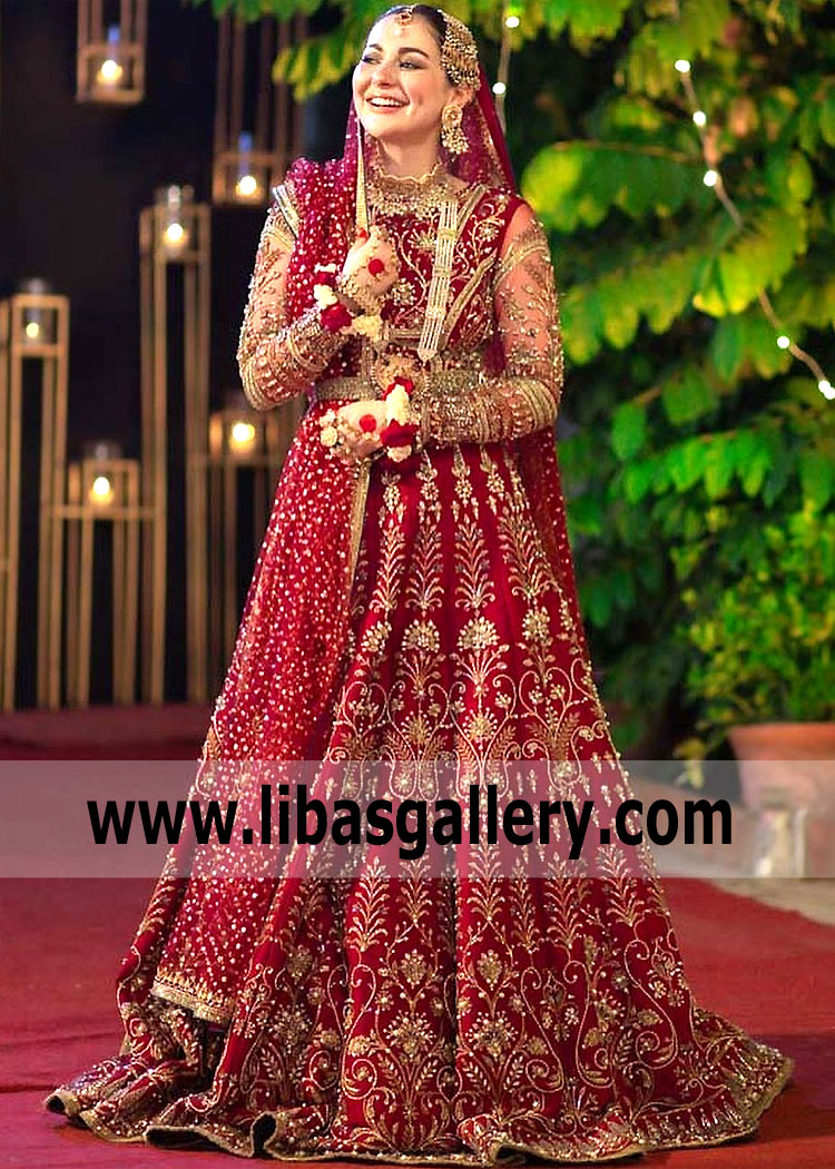 Mordant Red 19 Fleur Wedding Lehenga Hania Amir