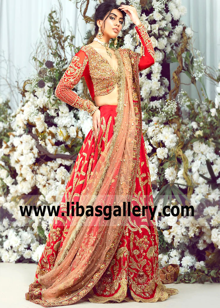Cornell Red Rose Merwilla Bridal Lehenga