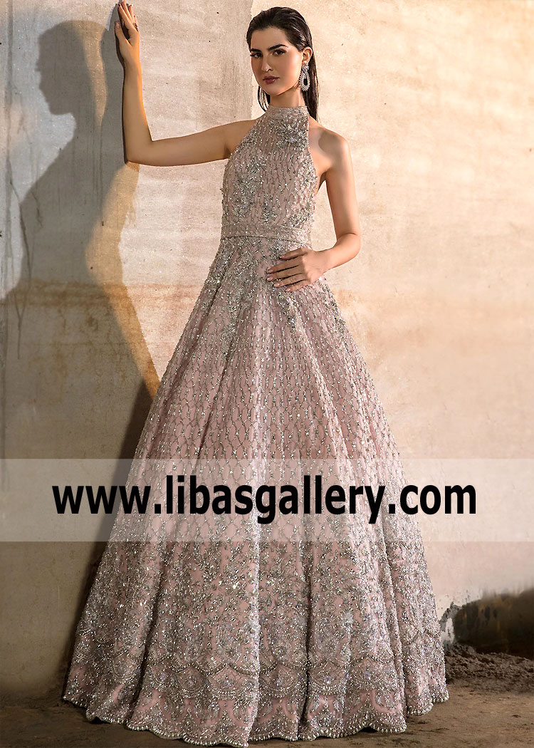 Lavender Blush Alocasia Bridal Maxi
