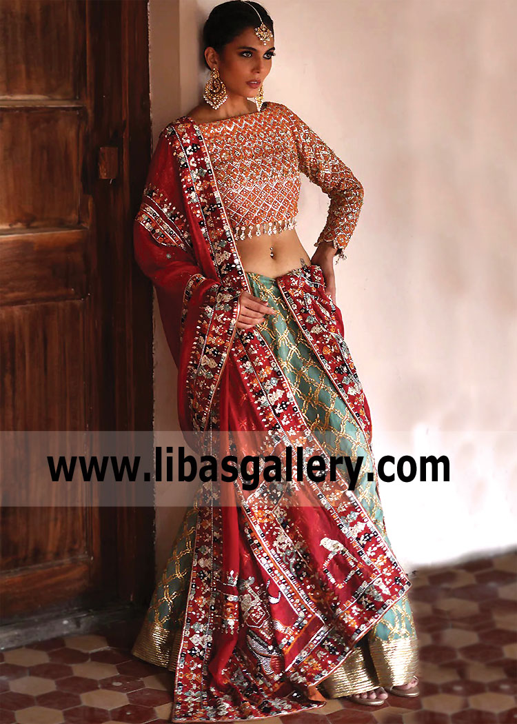 Multi Fleur Bridal Lehenga Choli