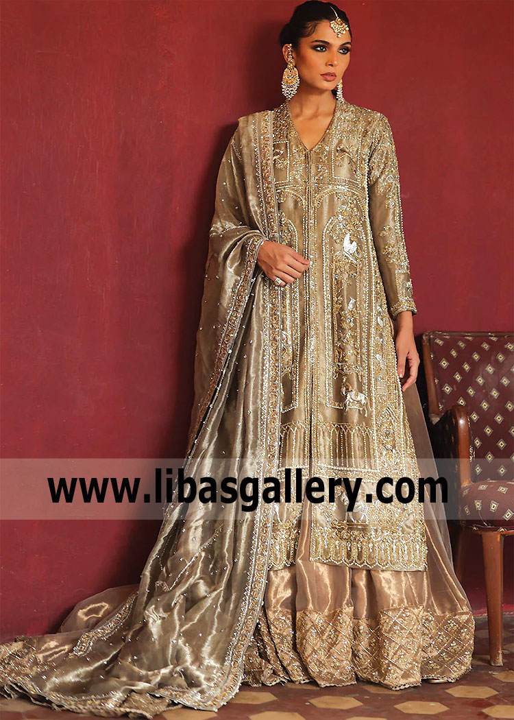 Fantastic Liquid Gold Alcea Bridal Lehenga