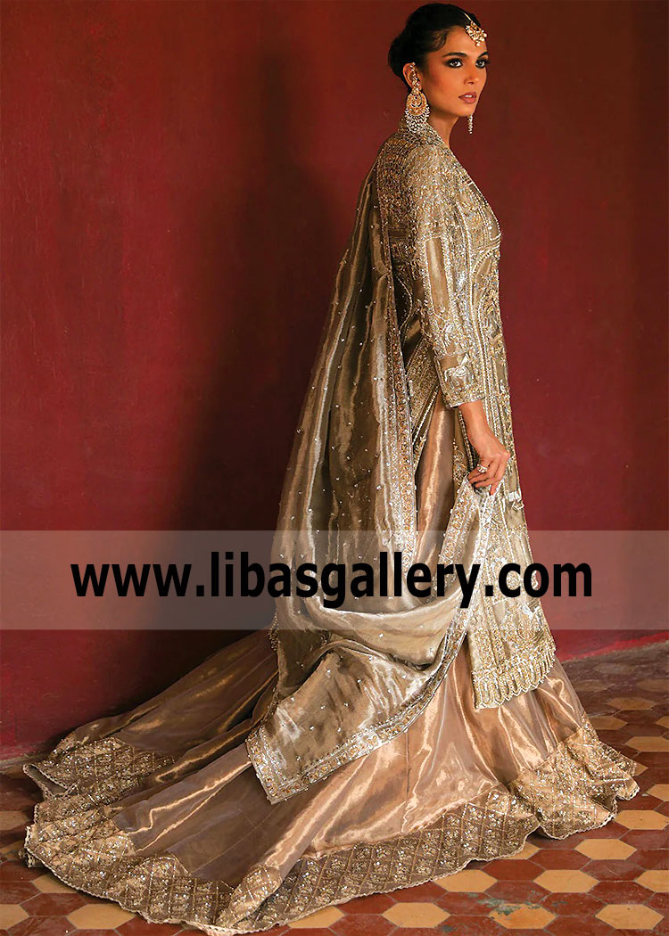 Fantastic Liquid Gold Alcea Bridal Lehenga