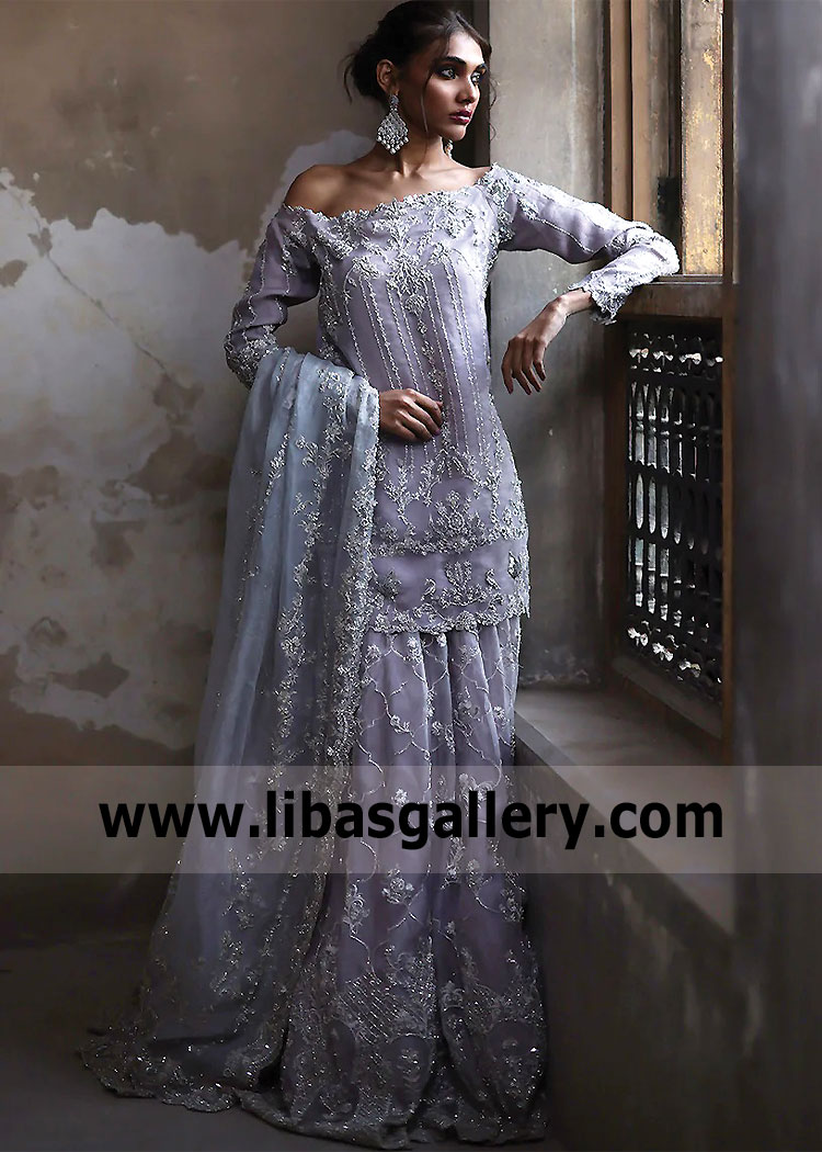 Brilliant Lavender Magnolia Bridal Lehenga for Walima