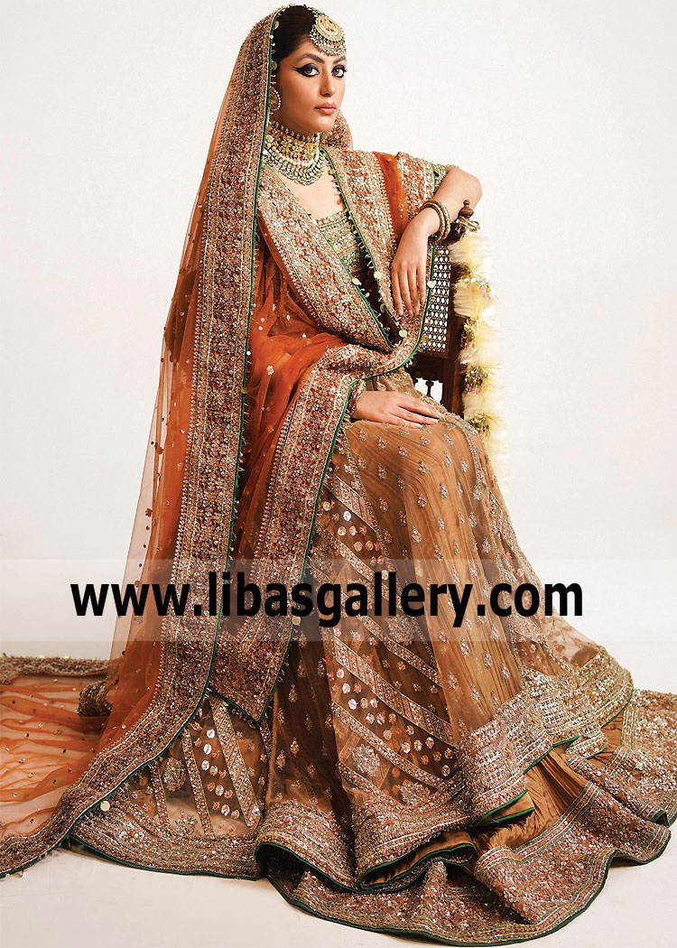 Alloy Orange Fantasia Embellished Peshwas Sharara