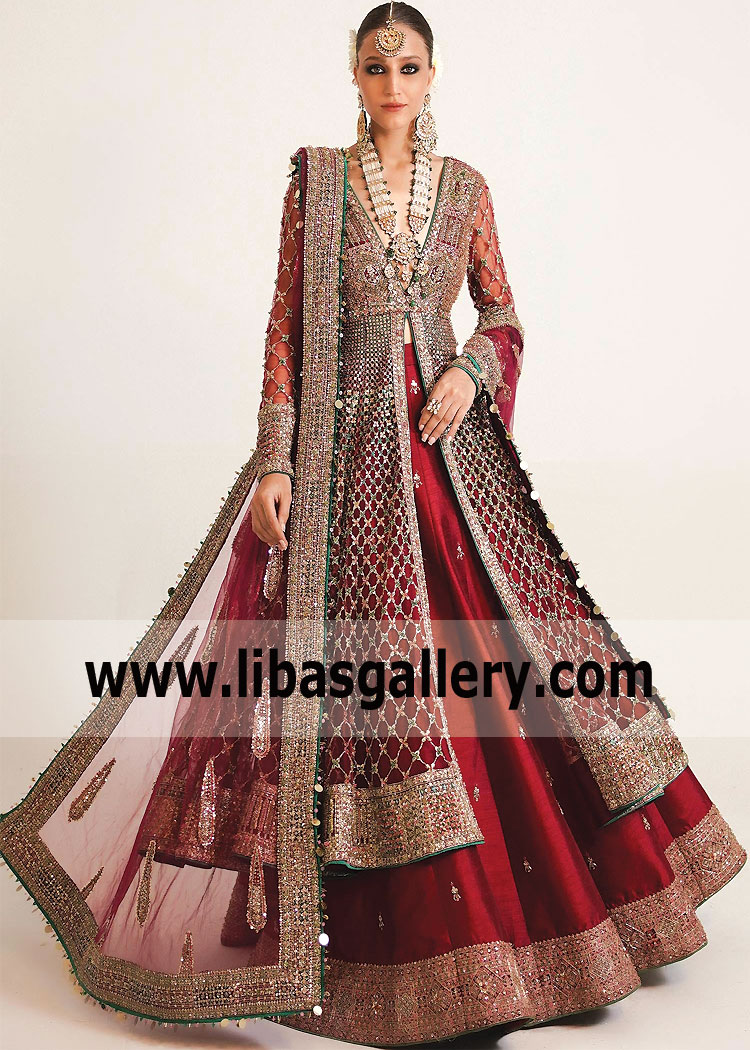 OU Crimson Dahlia Bridal Pishwas Collection