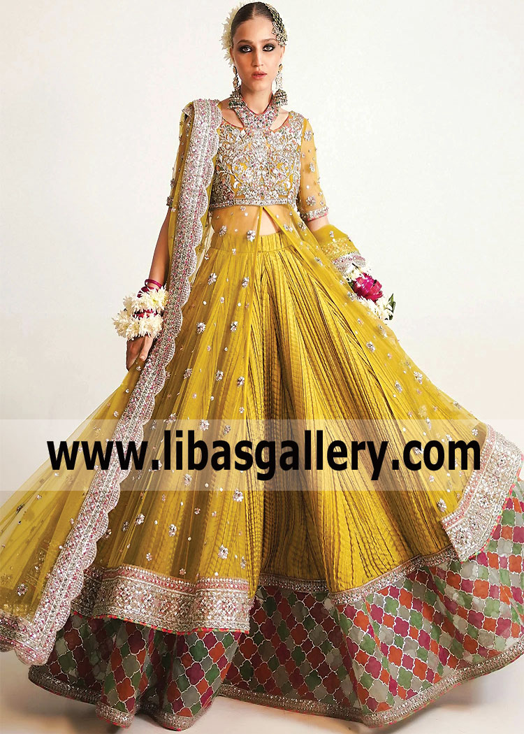 Dark Goldenrod Spirea Bridal Wear Pishwas Designs