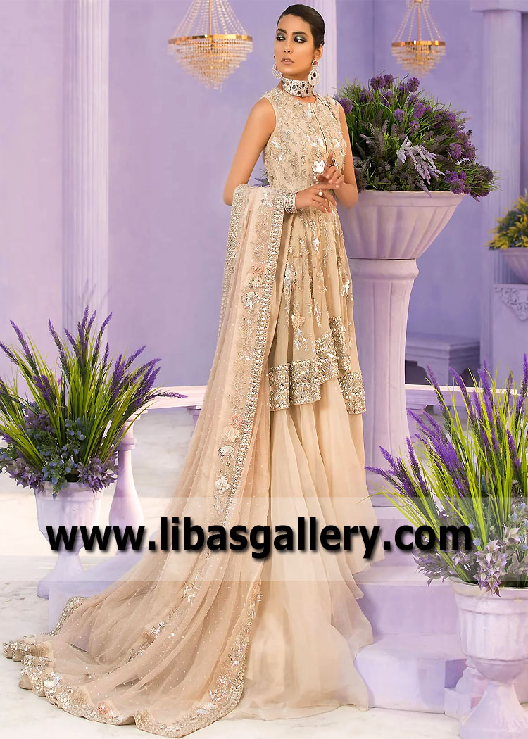 Floral White Ornithogalum High Low Peplum Style