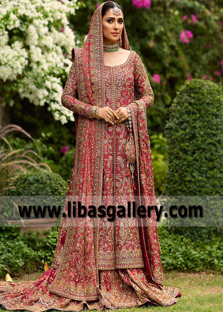 Amaranth Constantina Farshi Lehenga Bridal Dress