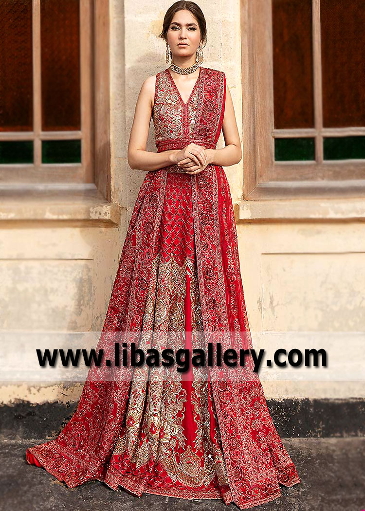 Red Bridal Dresses Cardiff Wales UK Pakistani Bridal Dresses Tena Durrani Red Bridal Dresses