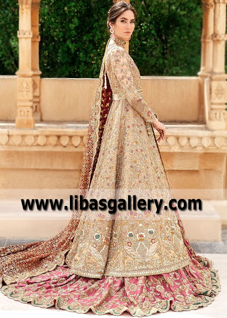 Burlywood Cyclamen Anarkali Lehenga Suit