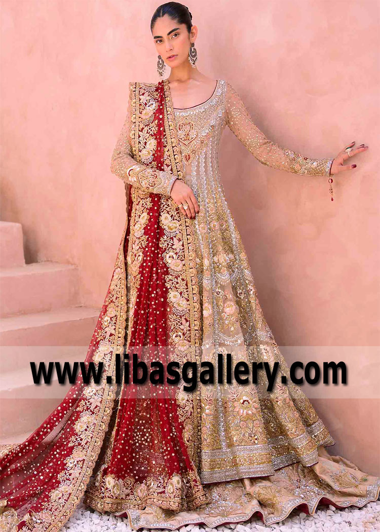 Sunset Carmine Florence Wedding Gown Lehenga