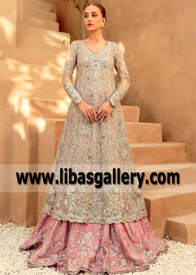 Queen Pink Tulip Walima Bridal Lehenga