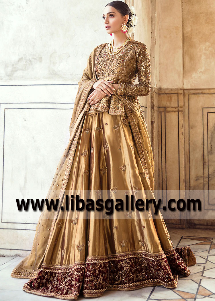Inca Gold Celosia peplum Lehenga