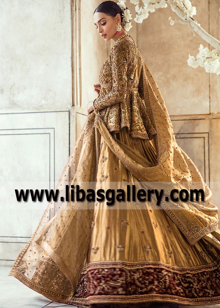 Inca Gold Celosia peplum Lehenga