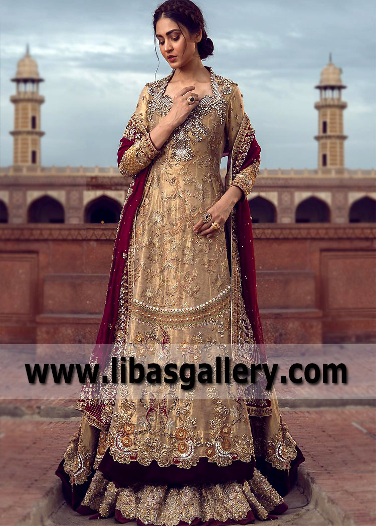 Gold Metallic Gloire de Ducher Bridal Lehenga