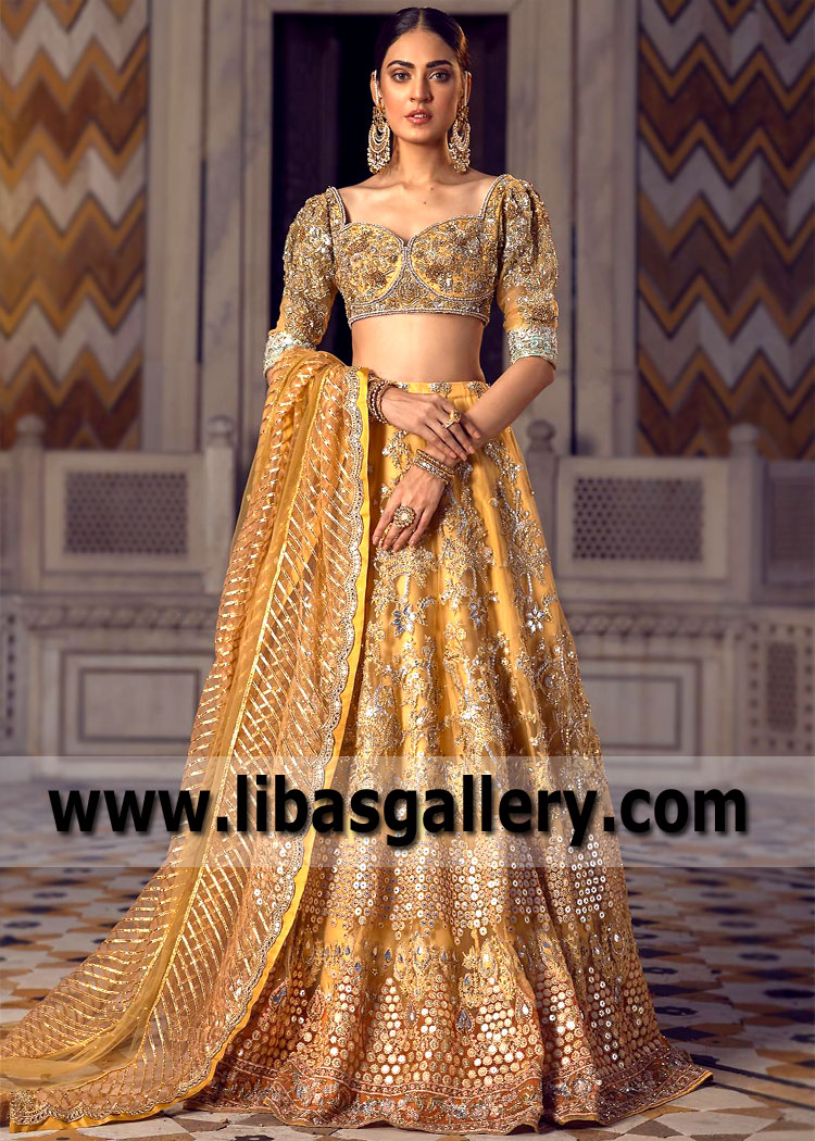 Amber Celosia Fresh Look Gold Lehenga Choli