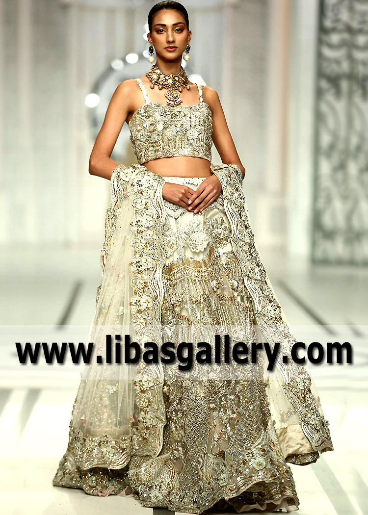 White Dazzler Lehenga Choli Bridal Dress