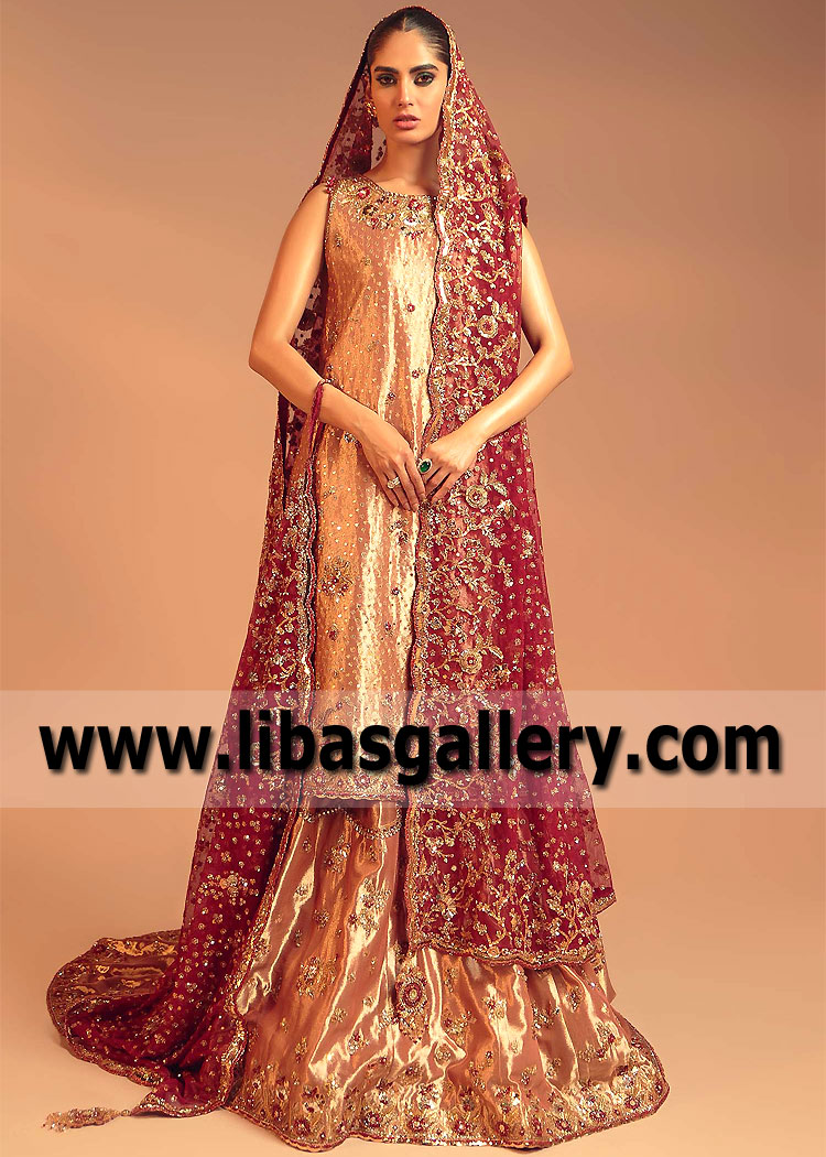 Crimson Jasper Strobus Bridal Lehenga