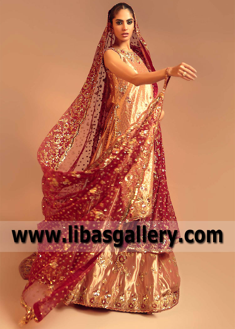 Crimson Jasper Strobus Bridal Lehenga