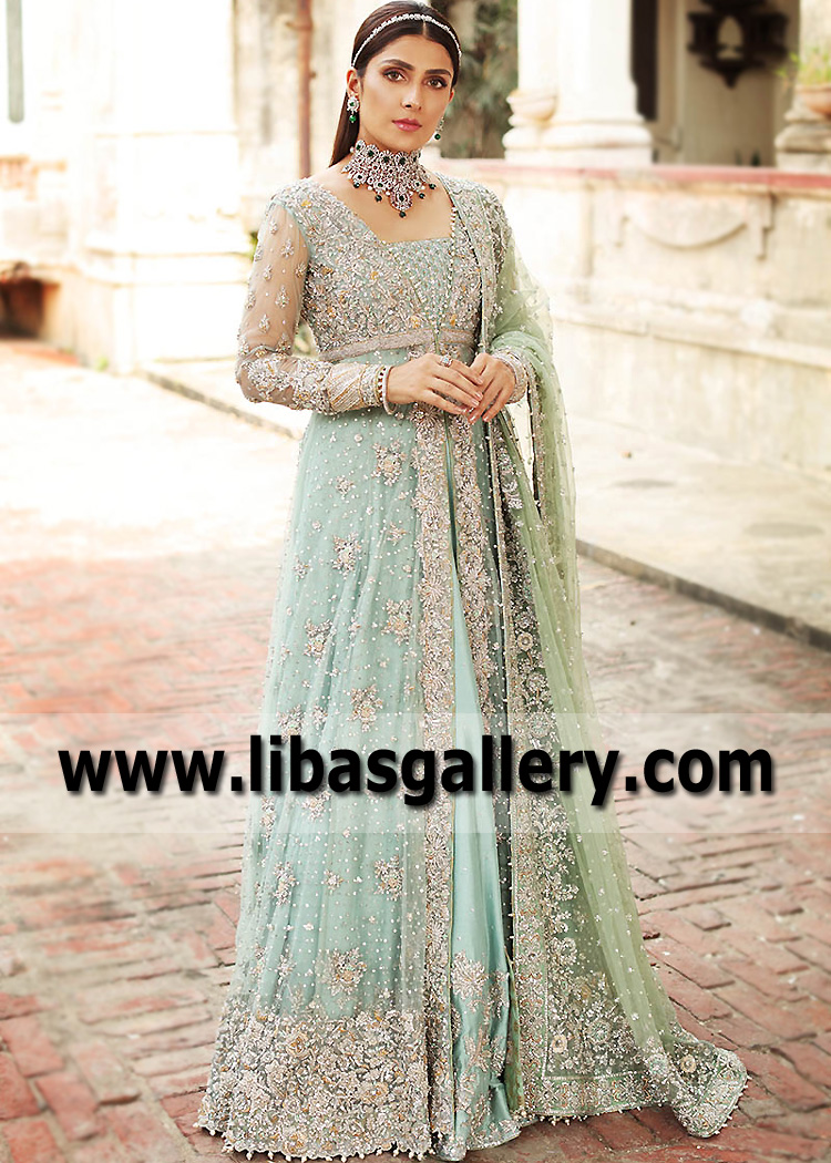 Seafoam Tourmaline Wedding Gown and Lehenga
