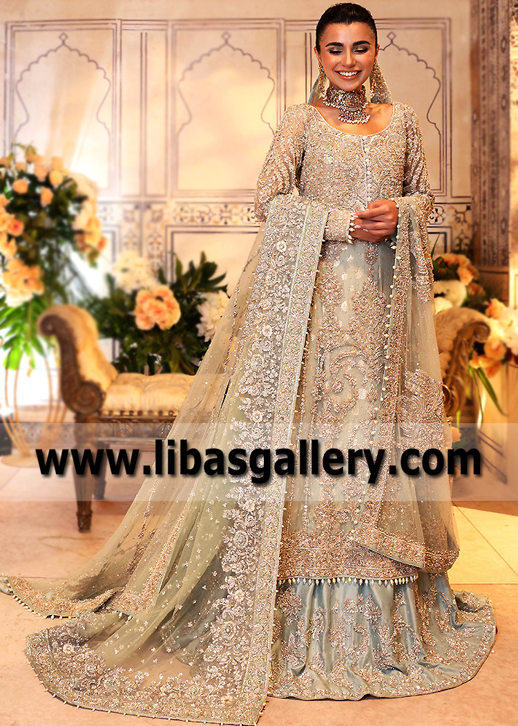 Fernwood Green Andradite Gown and Lehenga