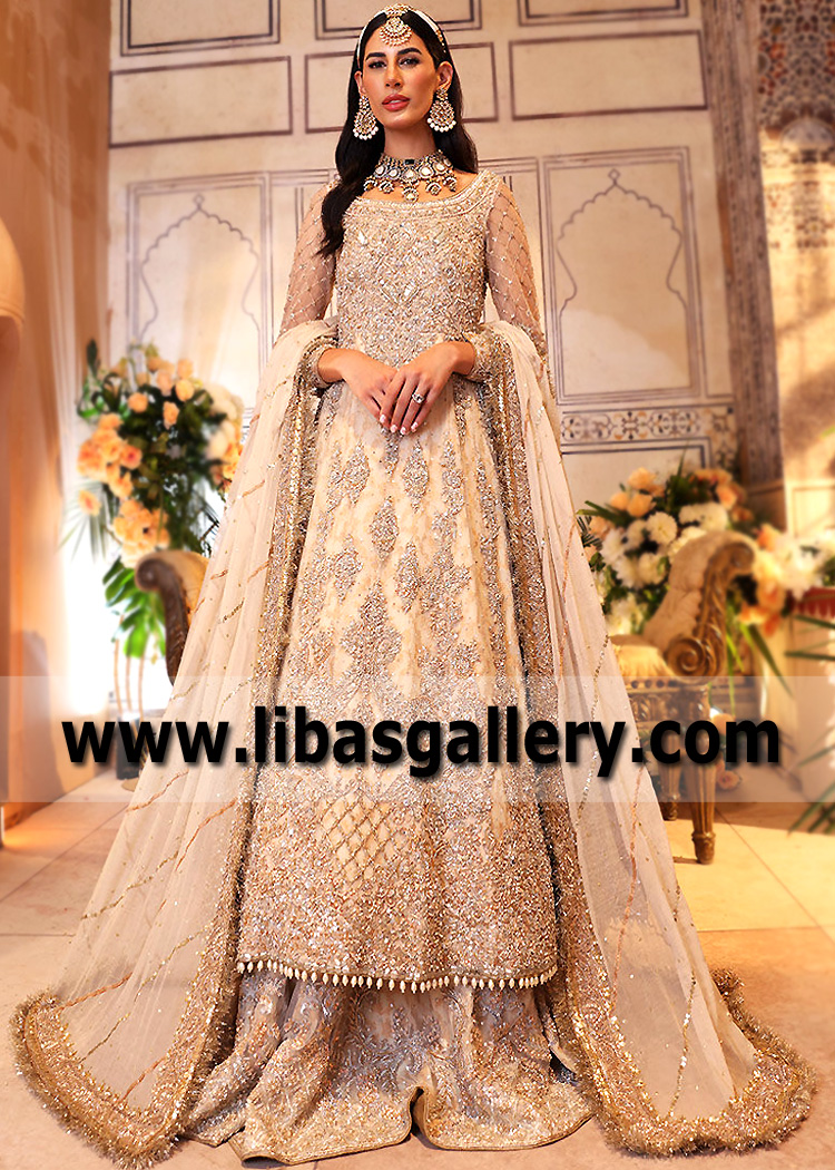 Apricot Alexandrite Gown and Lehenga