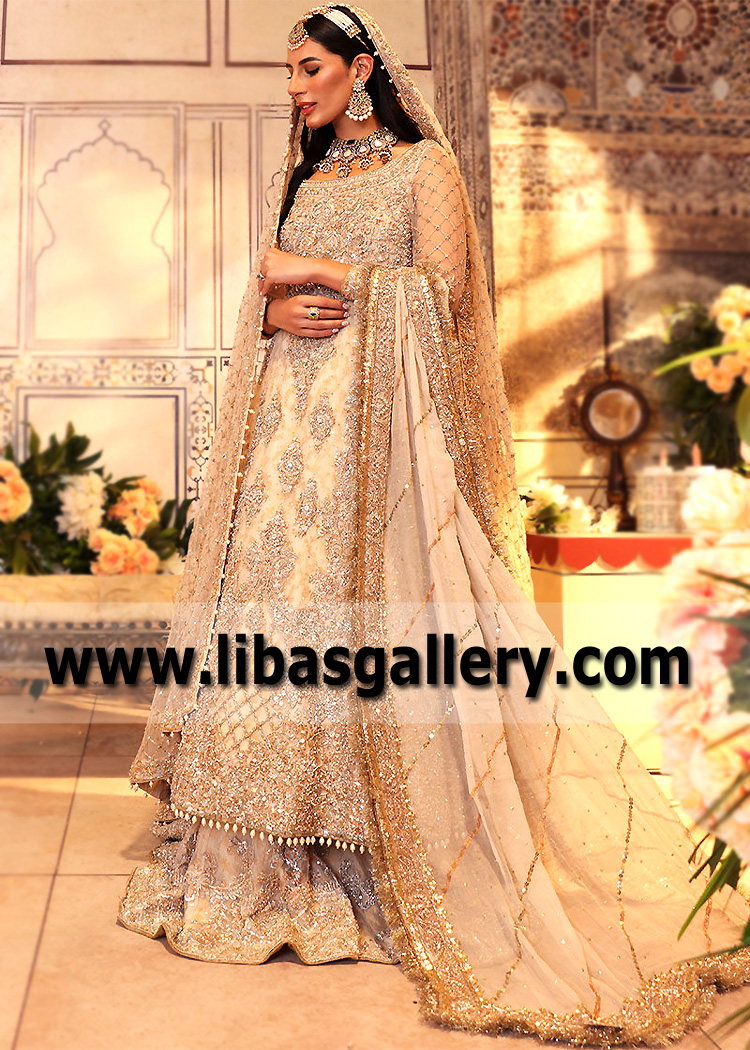 Apricot Alexandrite Gown and Lehenga