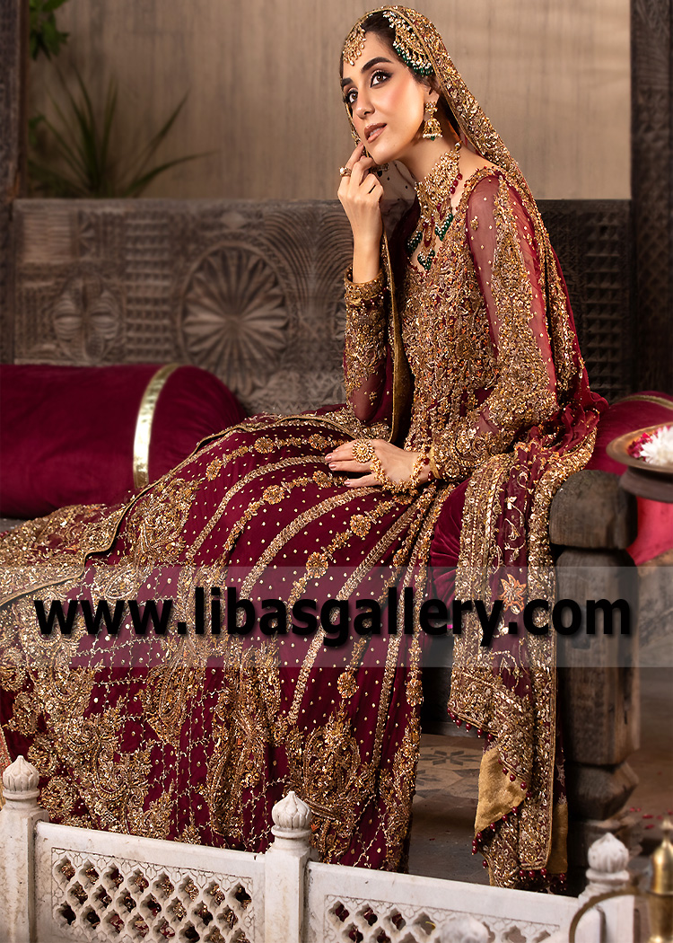 Chocolate Cosmos Taaffeite Gown with Lehenga