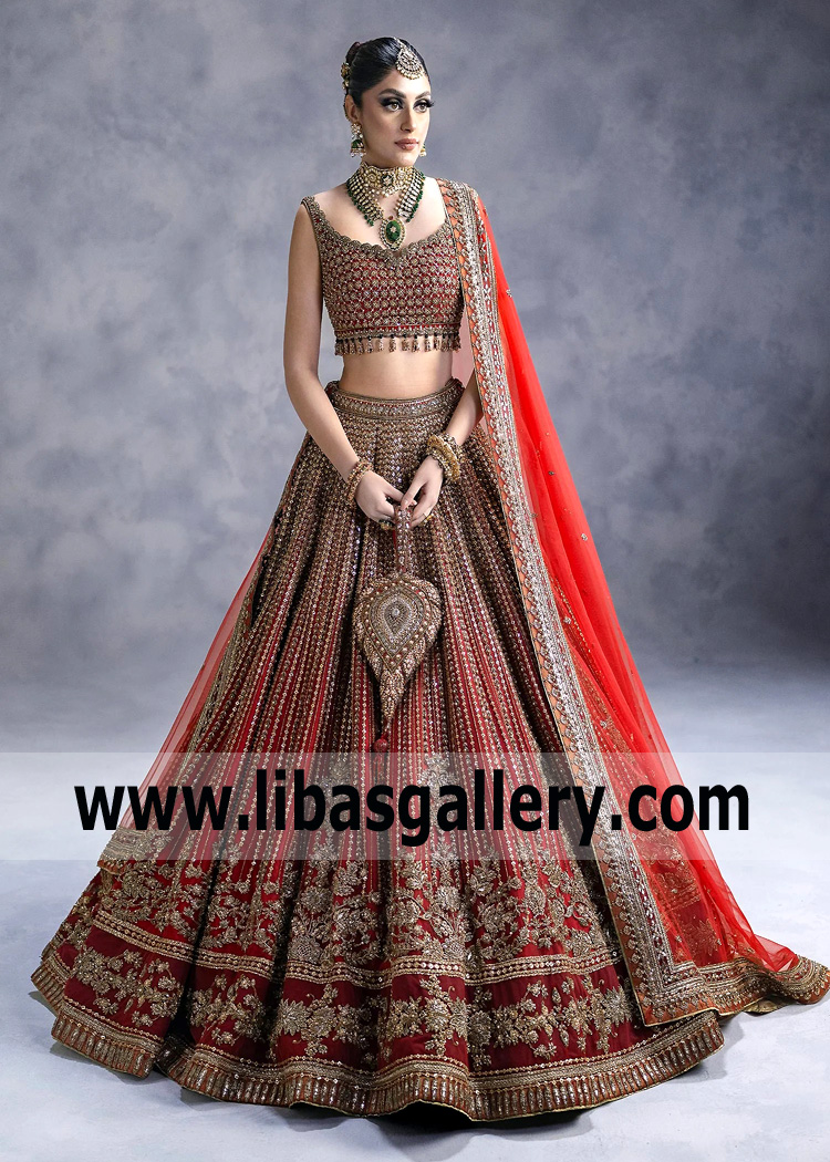 Deep Crimson Glory Alcea Lehenga Choli