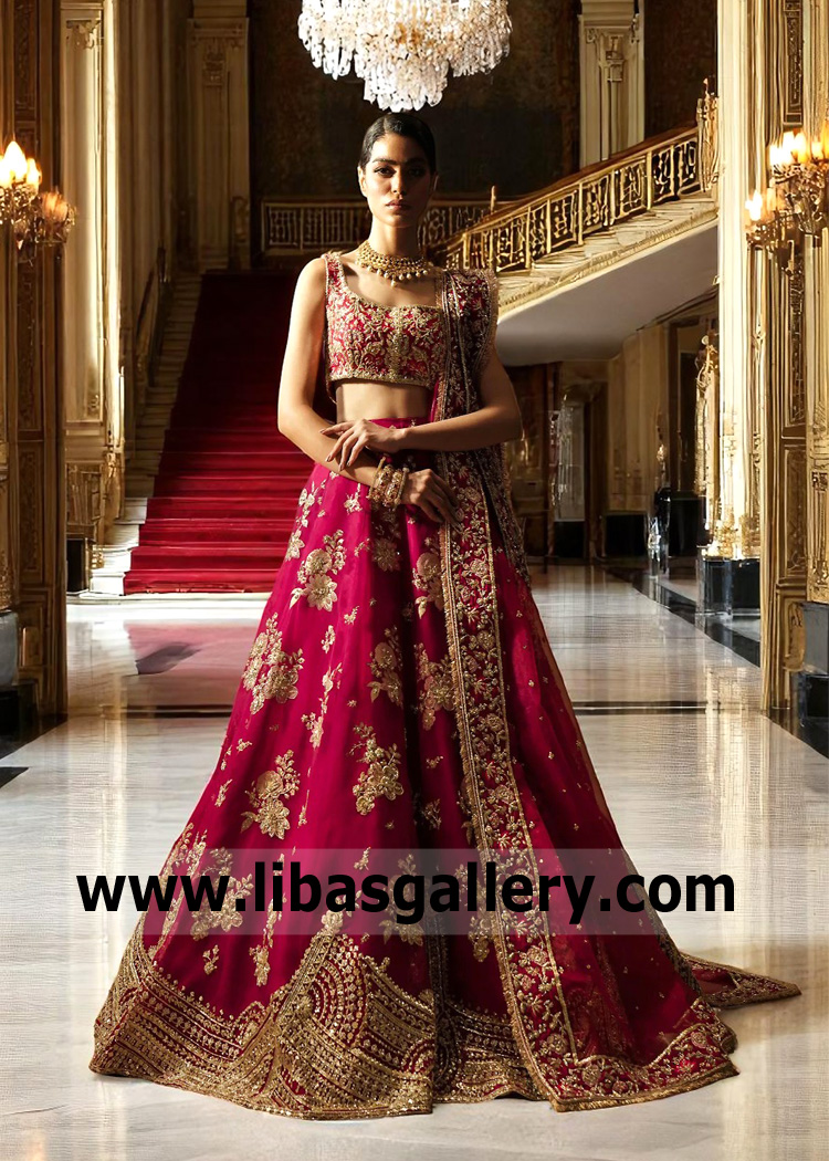 Pictorial Carmine Kalmia Lehenga Choli
