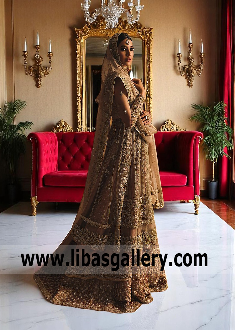 Light Charmoisee Stokesia Bridal Pishwas