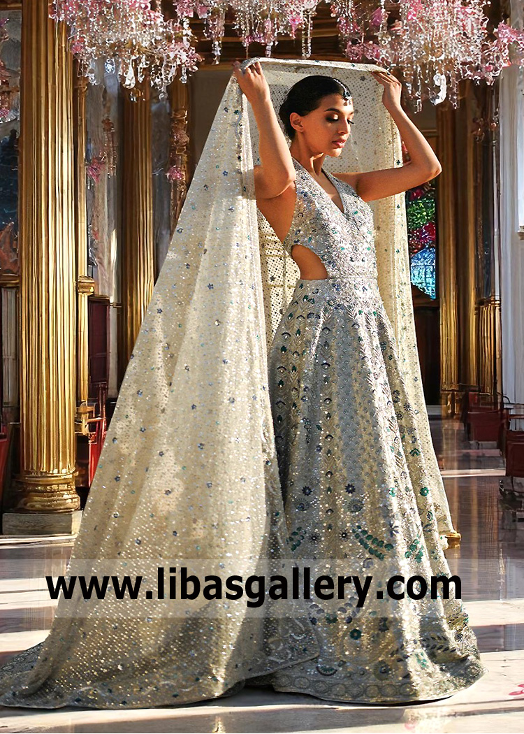 Silver Platinum Julia Backless Bridal Gown