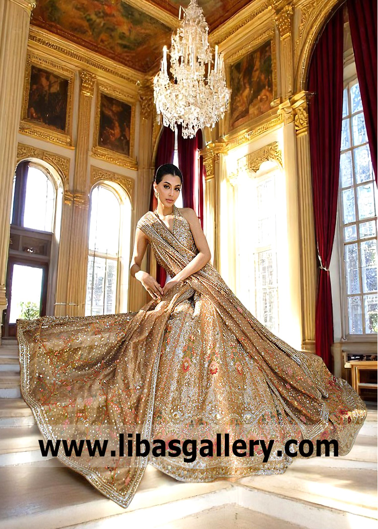 Champagne Gold Humasah Sultan Wedding Gown