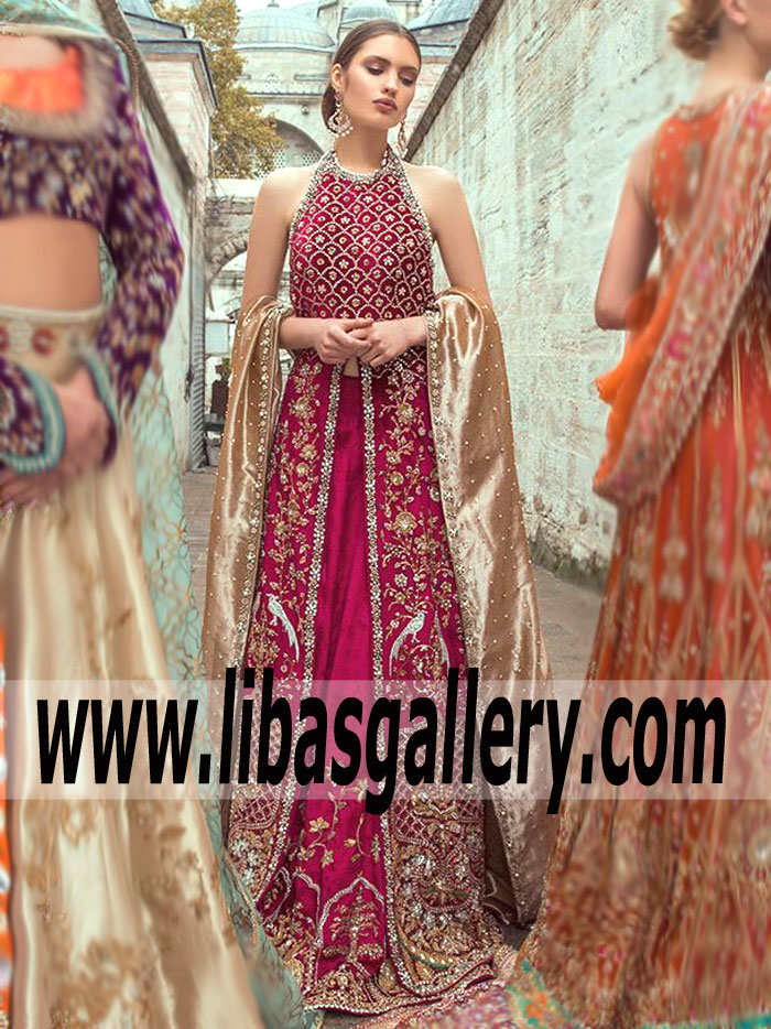 Amazing Burgundy Celosia Lehenga