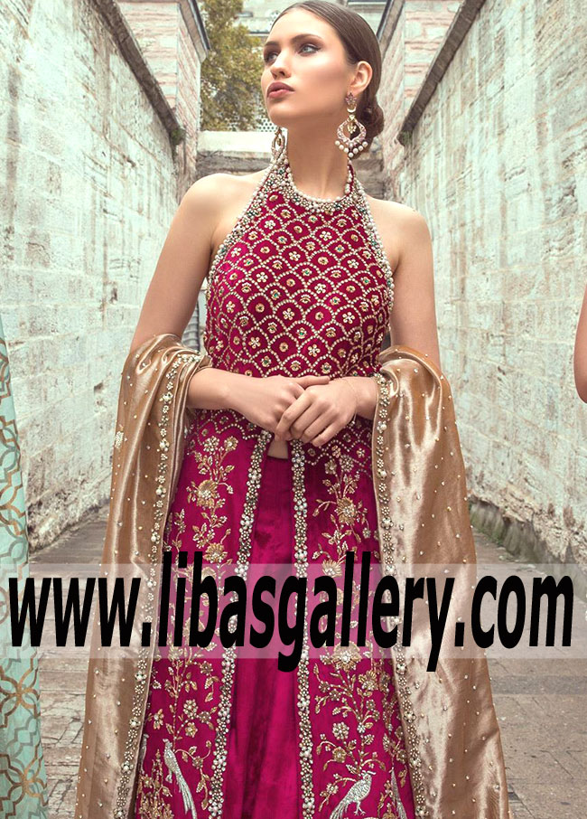 Amazing Burgundy Celosia Lehenga