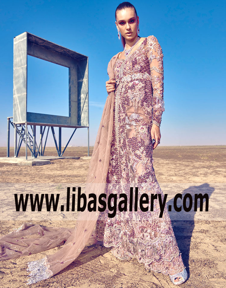 Fabulous Old Rose Gladiolus Bridal Gown