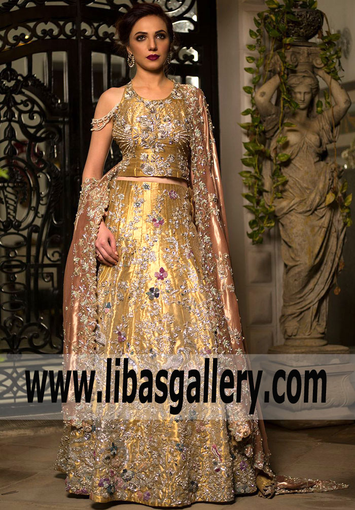 Eye Catching Gold Dahlia Bridal Wear