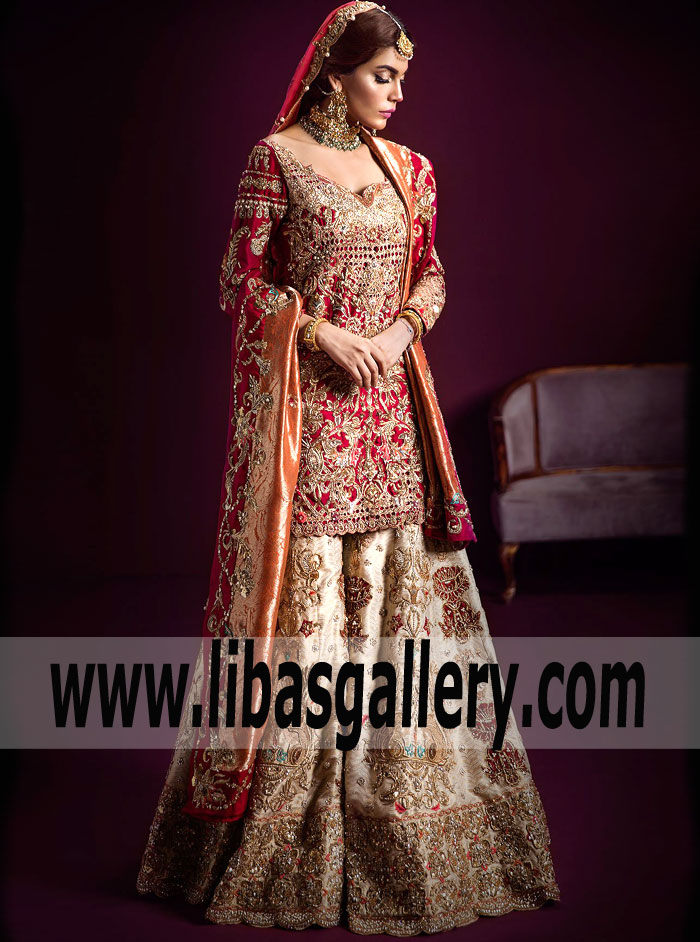 Pakistani Designer Bridal Dress Ammara Khan Classy Bridal Dresses Pakistani Bridal Sharara Dresses for Brides Bellerose New York NY US