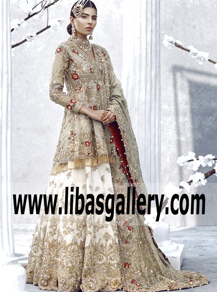 Gorgeous Ash Gray Bridal peplum for Modern Brides