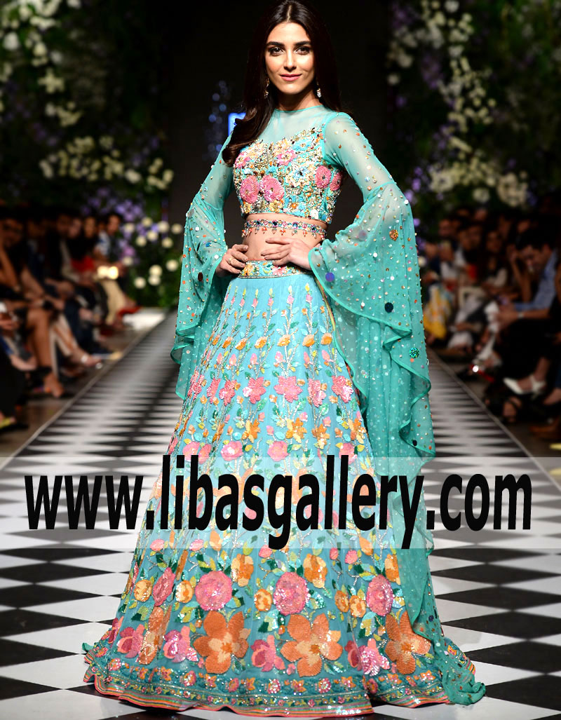 Beautiful Aqua mist Amure Lehenga
