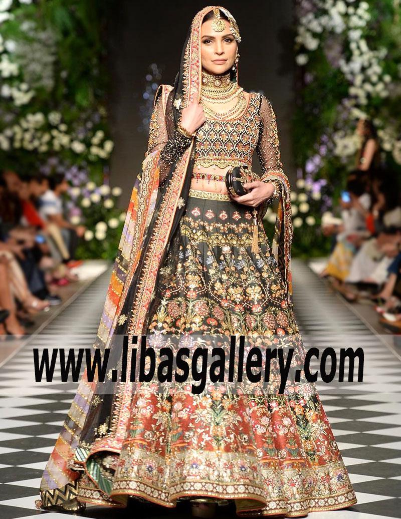 Luxurious Noir Black Florinda Lehenga
