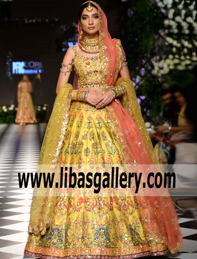 Stunning Aureolin Eleanora Lehenga