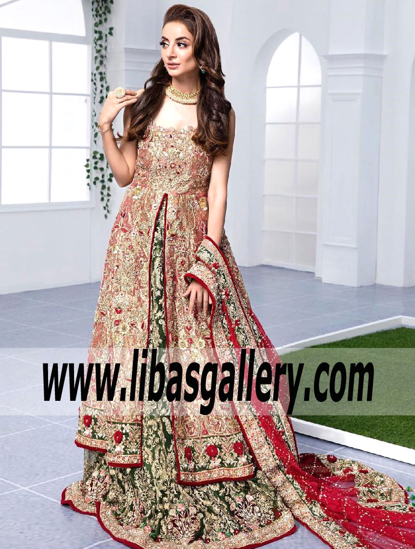 Romantic Style Alizarin Bridal Lehenga