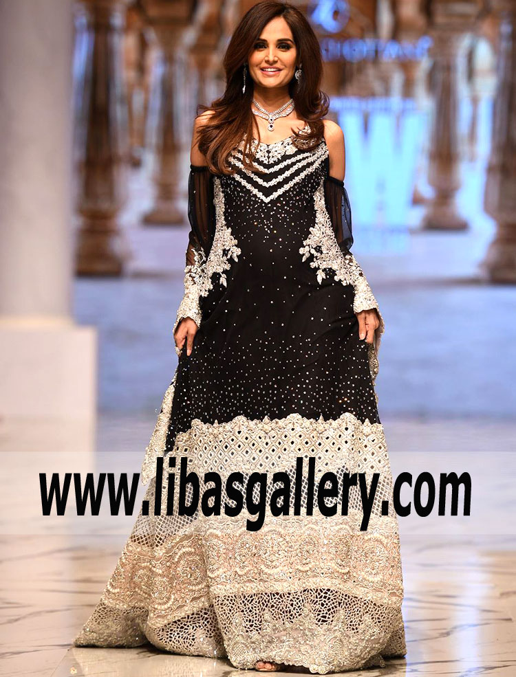 black pakistani wedding dress