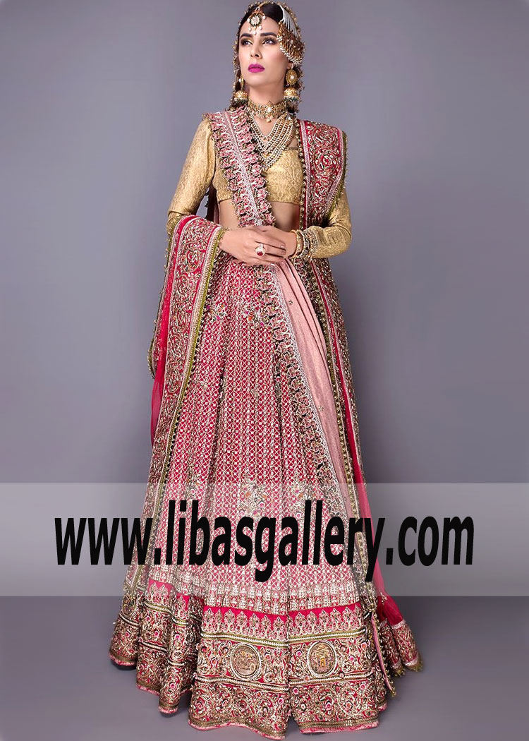 Fahad Hussayn Embellished Pakistani Wedding Dress | Fahad Hussayn Dastan Goh Collection | Hobart Australia Latest Bridal Lehenga