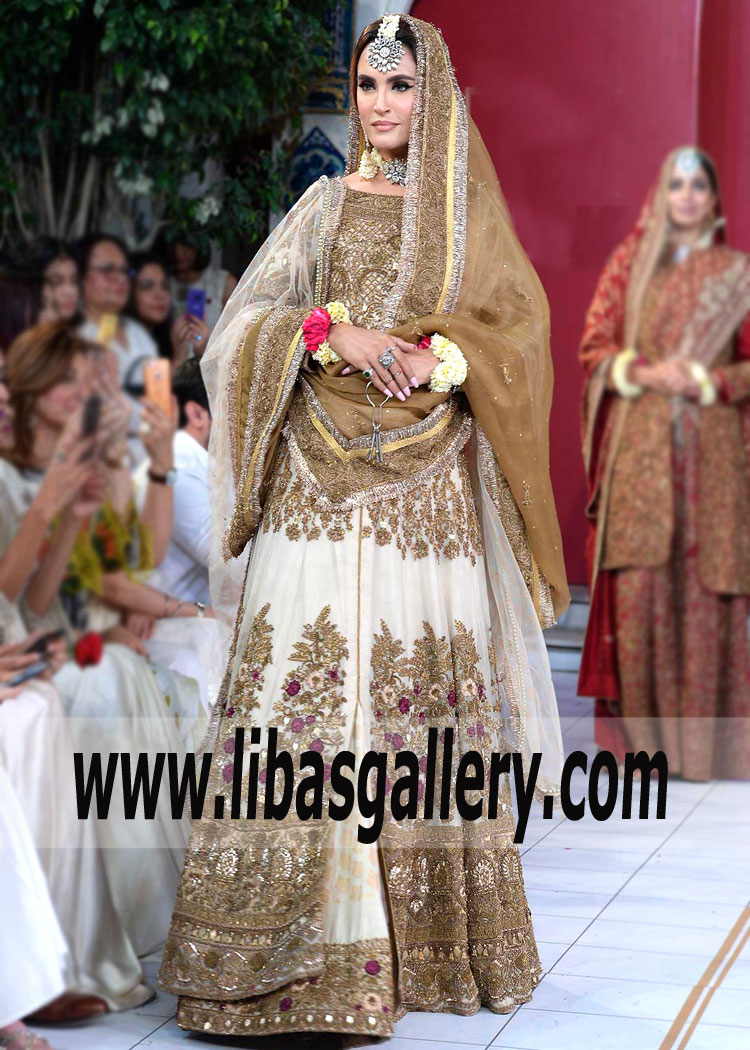 Exquisite Offwhite Crocus Bridal Sharara
